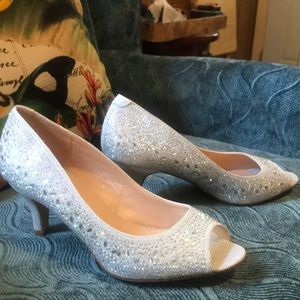 Sparkling silver shoes
